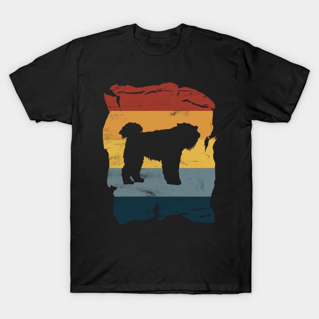 Bouvier des Flandres Distressed Vintage Retro Silhouette T-Shirt by DoggyStyles